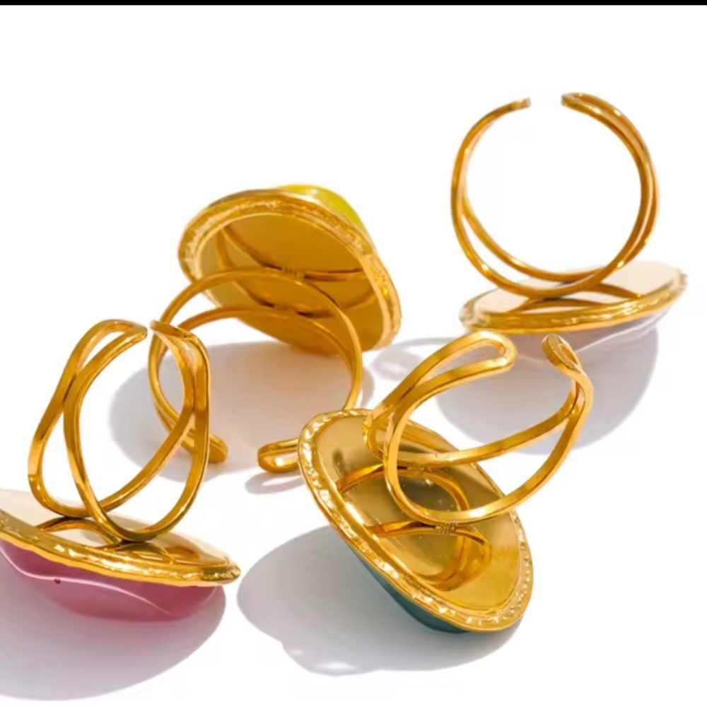 Unique Adjustable Blue Stone Ring - image 7